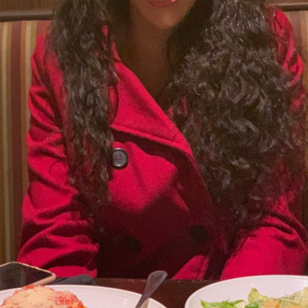 Cropped Red Peacoat